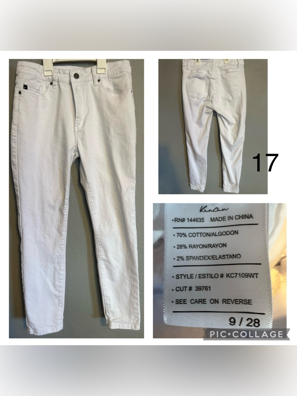 KanCan White Slim Straight Womens Jeans